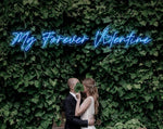 MY FOREVER Valentine’s Day neon sign glowing in warm LED light, romantic wall décor by Neon.Shop