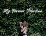 MY FOREVER Valentine’s Day neon sign glowing in warm LED light, romantic wall décor by Neon.Shop