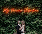 MY FOREVER Valentine’s Day neon sign glowing in warm LED light, romantic wall décor by Neon.Shop