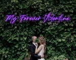 MY FOREVER Valentine’s Day neon sign glowing in warm LED light, romantic wall décor by Neon.Shop