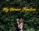MY FOREVER Valentine’s Day neon sign glowing in warm LED light, romantic wall décor by Neon.Shop