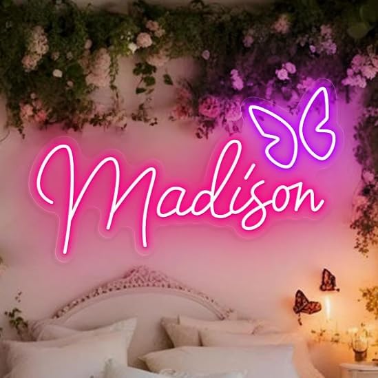 MADISON LED Neon Sign by Neon.Shop for bedrooms, nurseries, studios, and modern home décor.