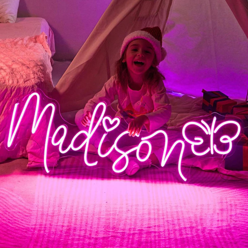 MADISON LED Neon Sign by Neon.Shop for bedrooms, nurseries, studios, and modern home décor.