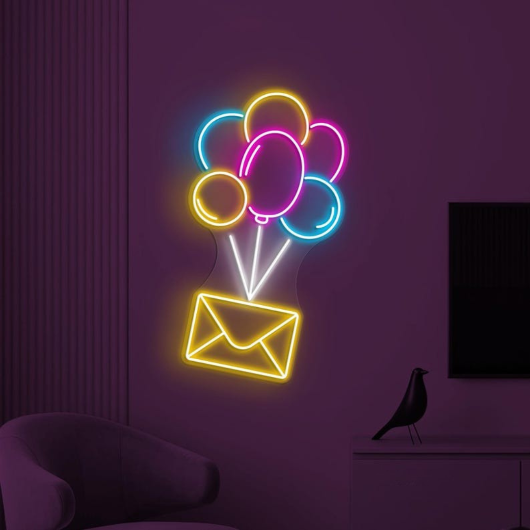 Mail Balloon LED Neon Sign enhancing creative environments by Neon.Shop