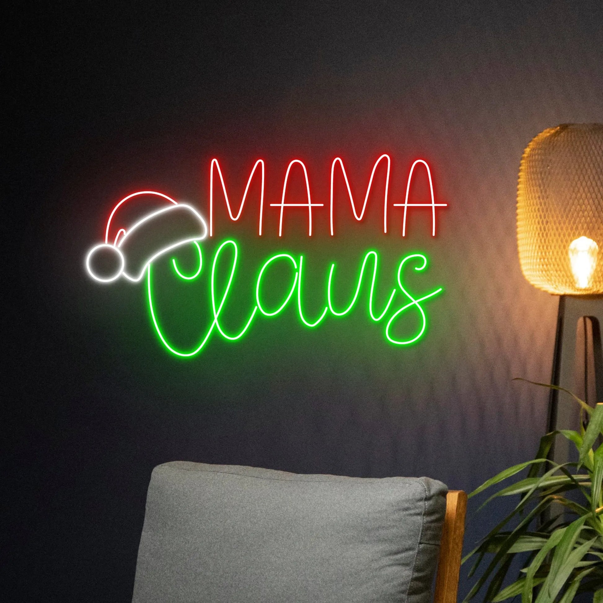 Mama Claus LED neon sign for family gatherings and holiday décor – Neon.Shop