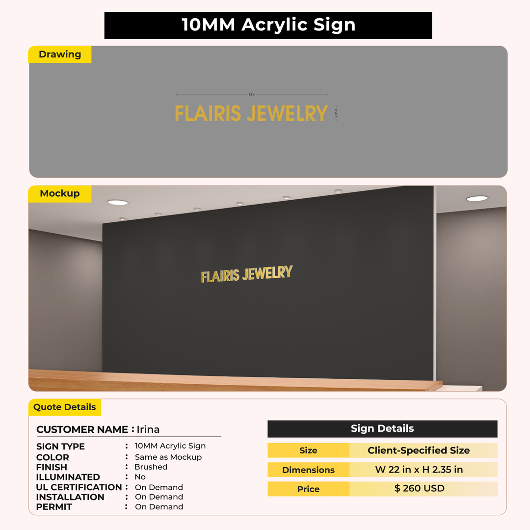 5MM Metal Signs For Irina