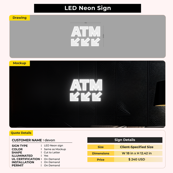 LED Neon Sign for Devon