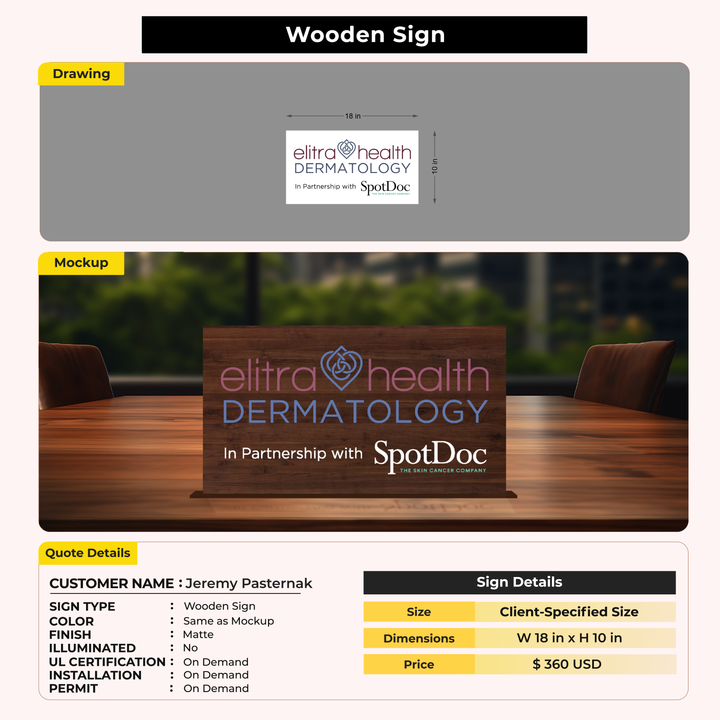 Custom Signs For Jeremy Pasternak