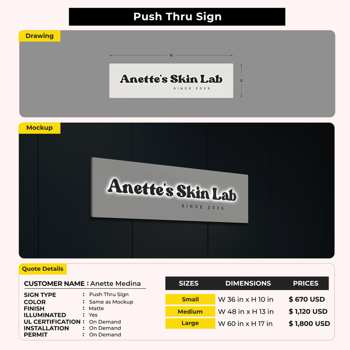 Custom Signs for Anette Medina