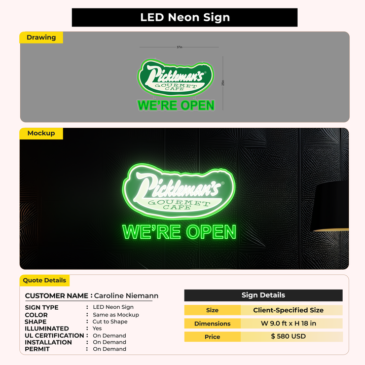 LED Neon Sign for Caroline Niemann