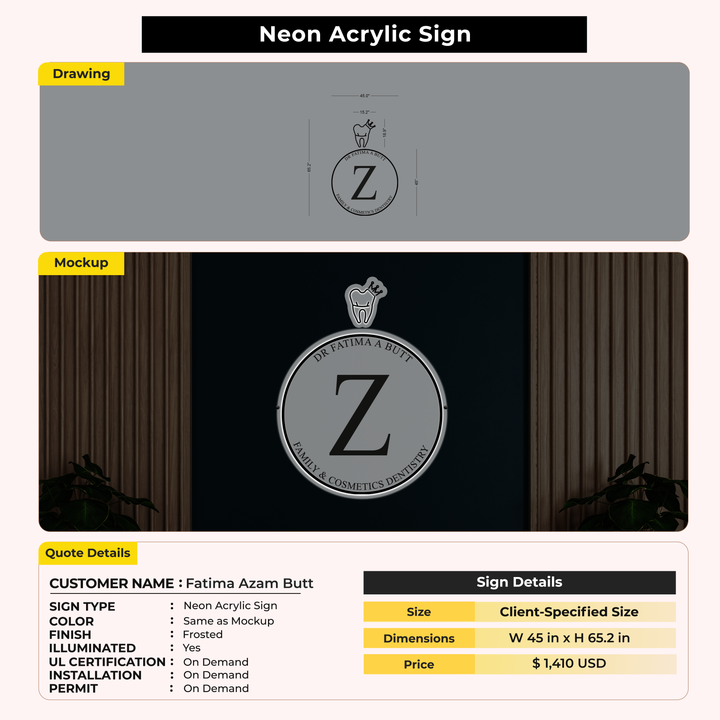 Custom Signs for Fatima Azam Butt