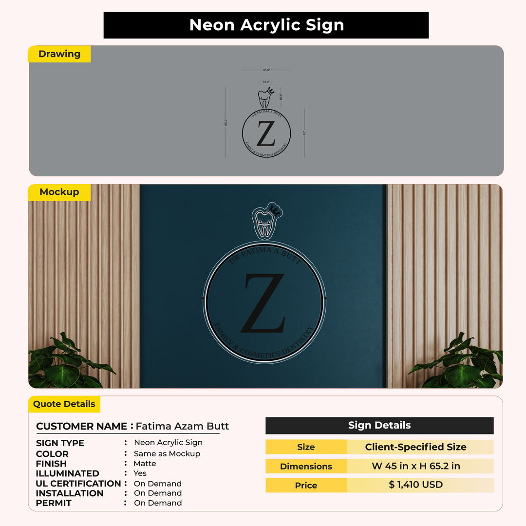 Custom Signs for Fatima Azam Butt