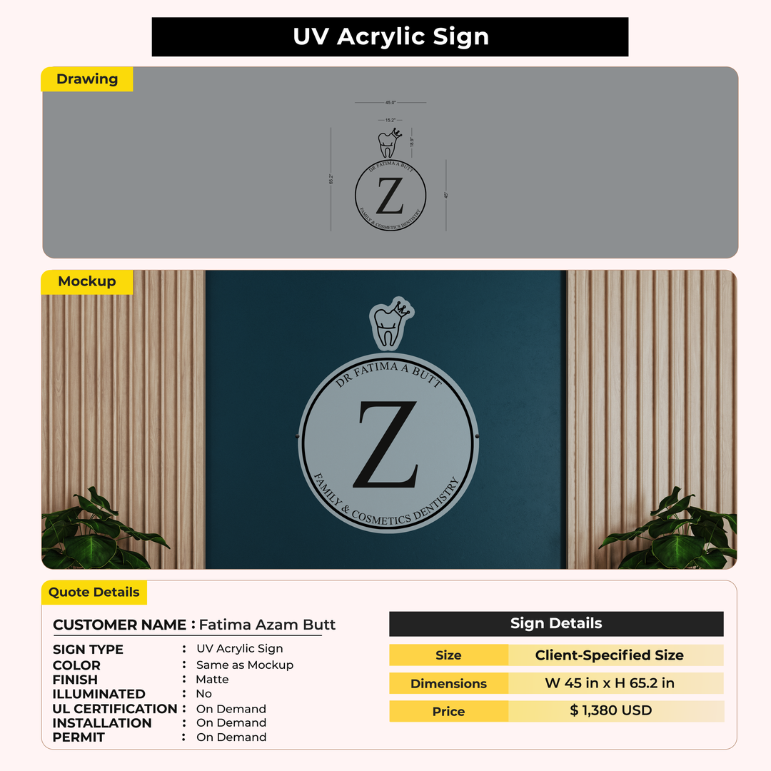 Custom Signs for Fatima Azam Butt
