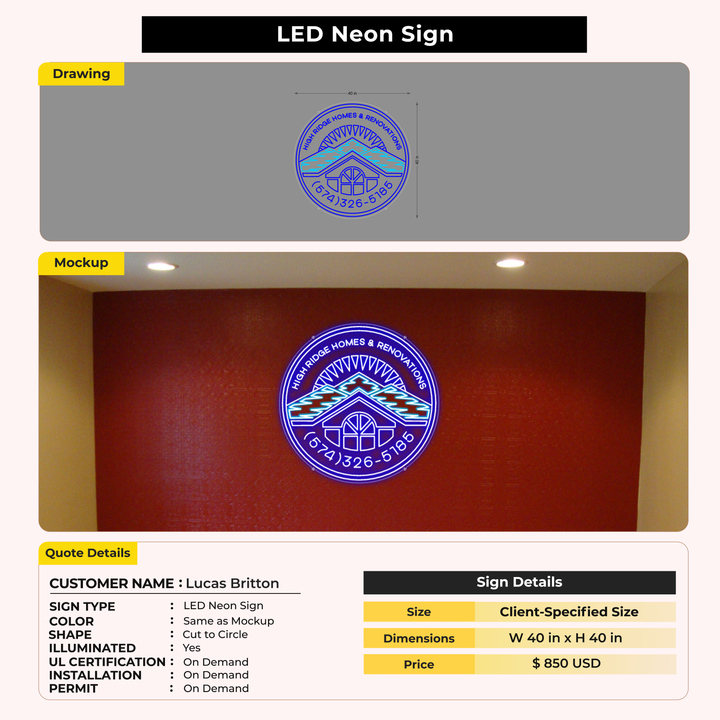 Custom Signs For Lucas Britton