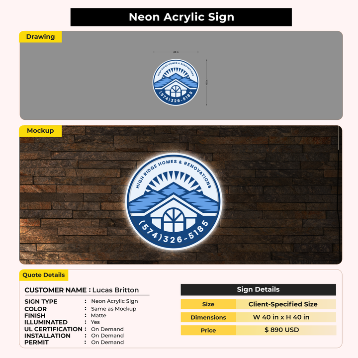 Custom Signs For Lucas Britton