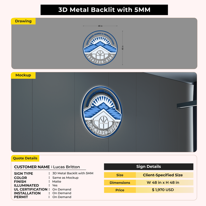 Custom Signs For Lucas Britton