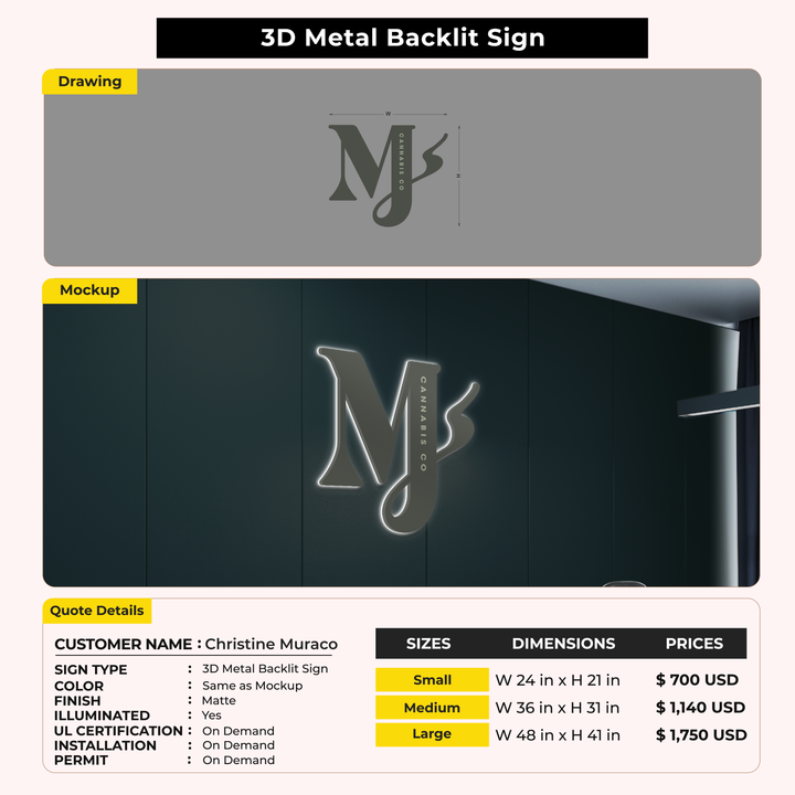 Custom Signs for Christine Muraco