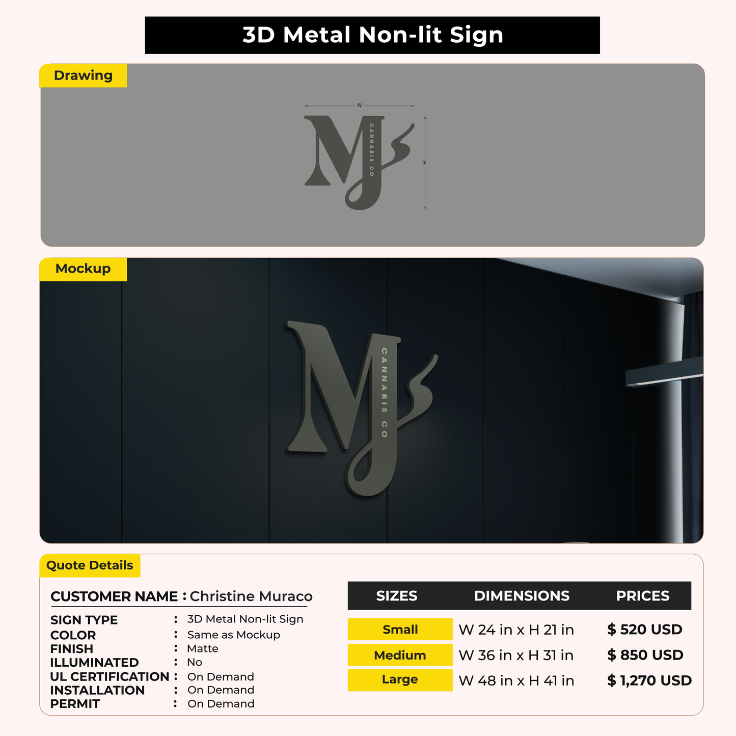 Custom Signs for Christine Muraco