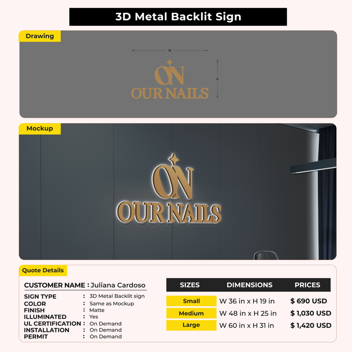 Custom Signs for Juliana Cardoso