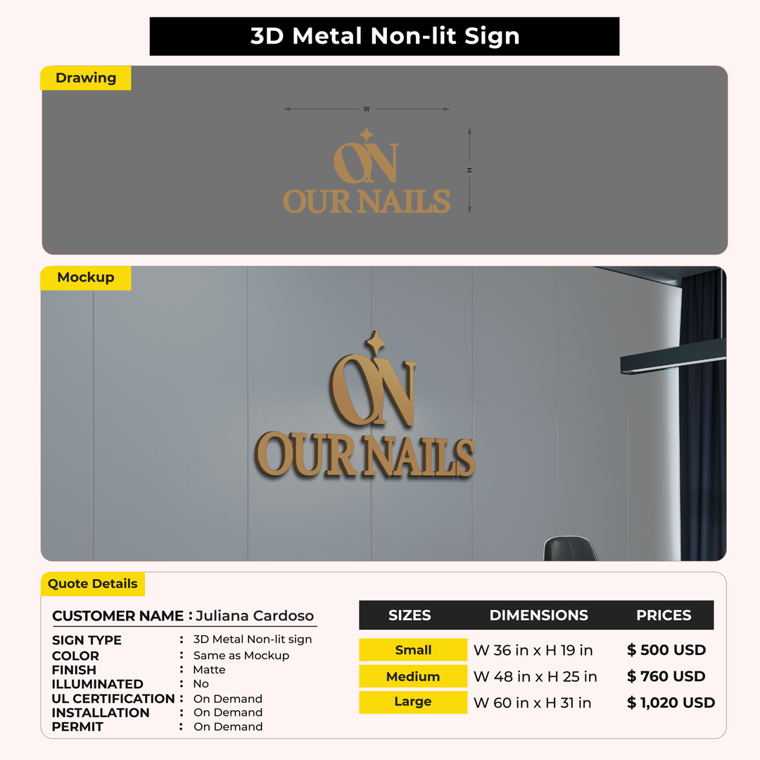 Custom Signs for Juliana Cardoso