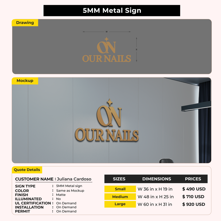 Custom Signs for Juliana Cardoso