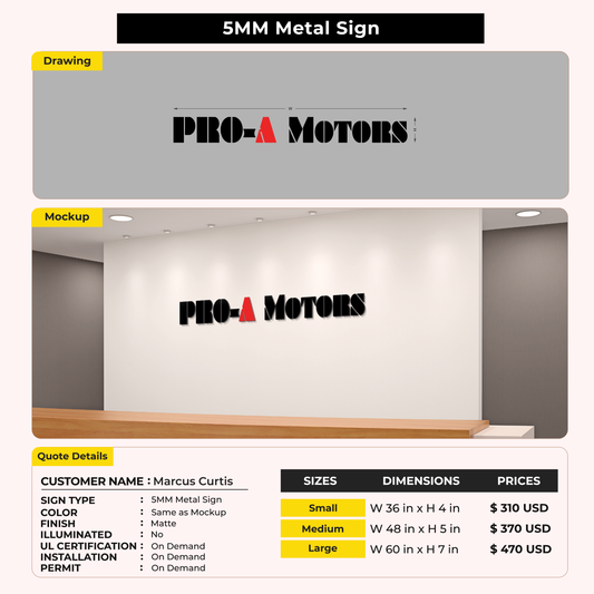 Custom Signs for Marcus Curtis