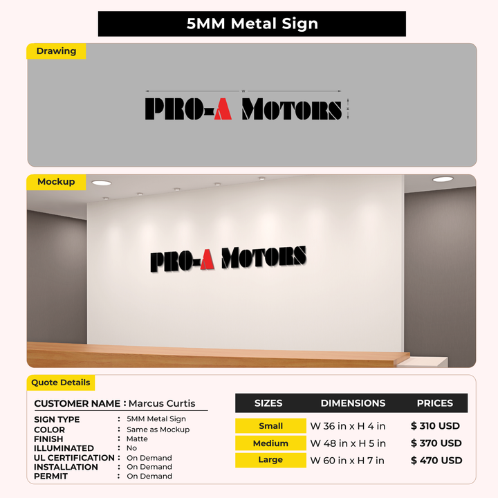 Custom Signs for Marcus Curtis