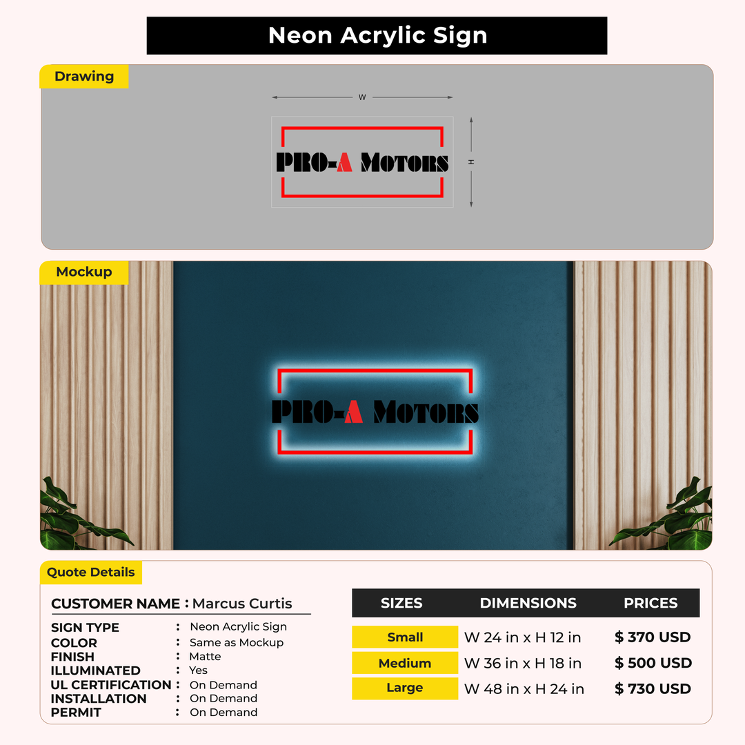 Custom Signs for Marcus Curtis