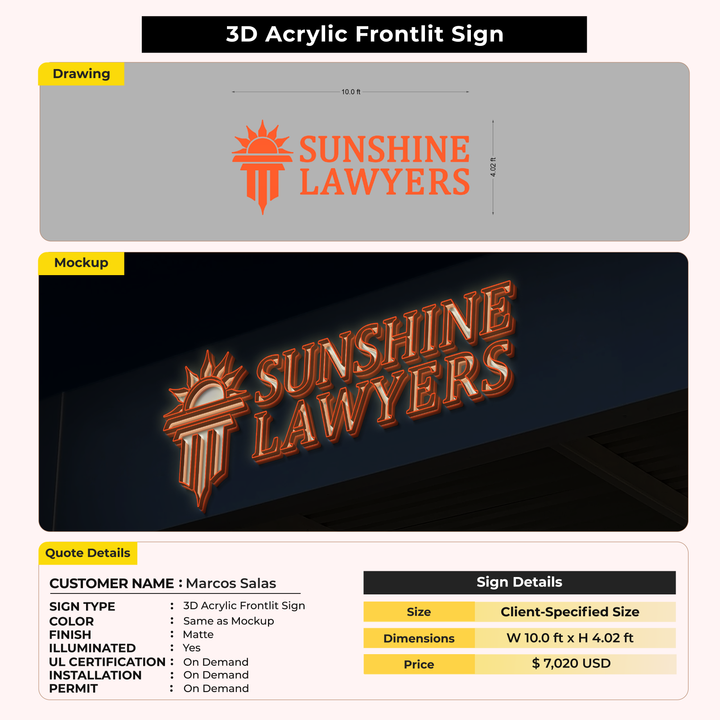 Custom Signs for Marcos Salas