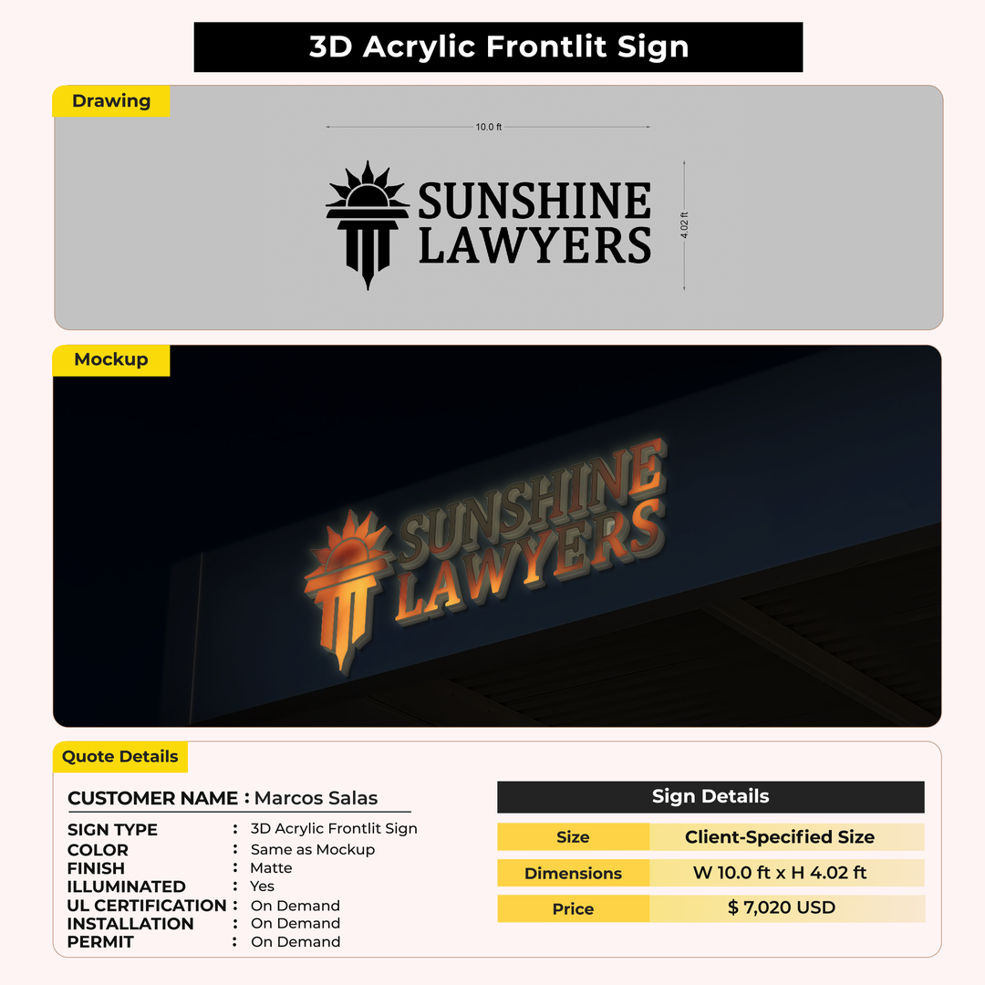 Custom Signs for Marcos Salas