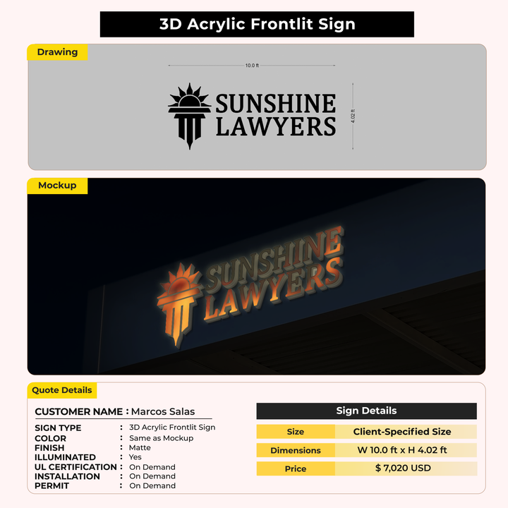 Custom Signs for Marcos Salas