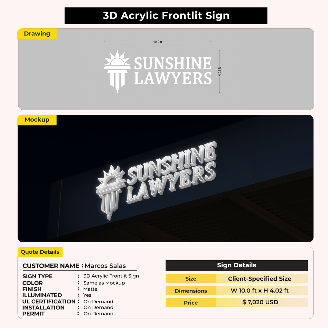 Custom Signs for Marcos Salas