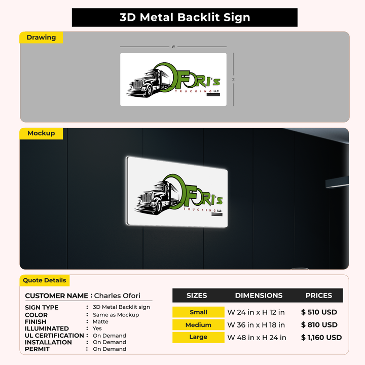 Custom Signs for Charles Ofori