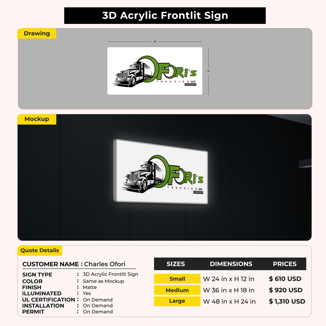 Custom Signs for Charles Ofori