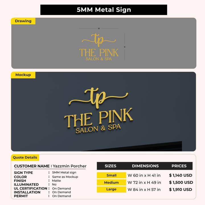 Custom Signs for Yazzmin Porcher