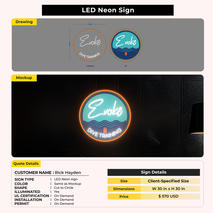 LED Neon Sign for Rick Hayden