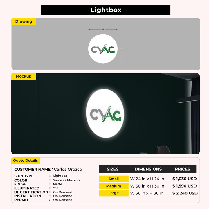 Custom Signs for Carlos Orozco