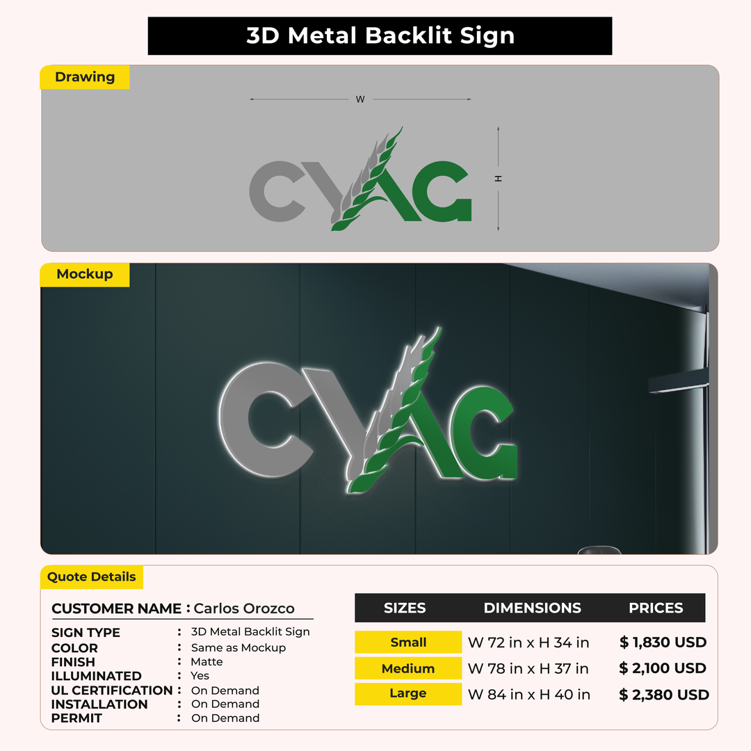 Custom Signs for Carlos Orozco