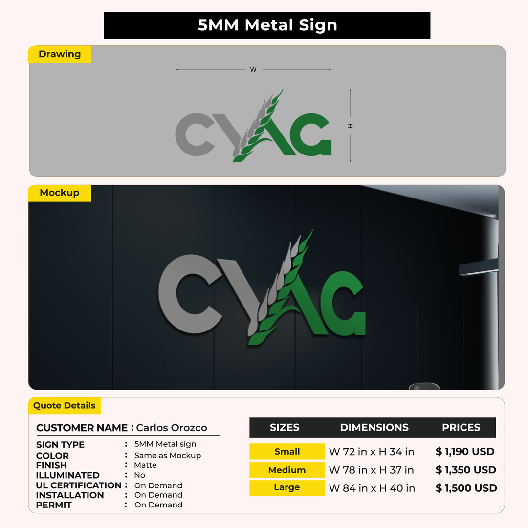 Custom Signs for Carlos Orozco
