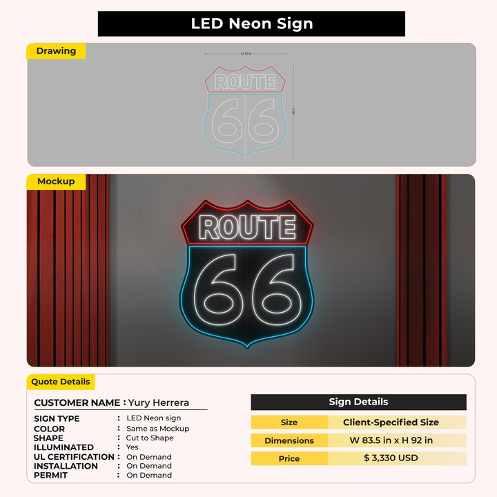 LED Neon Signs for Yury Herrera