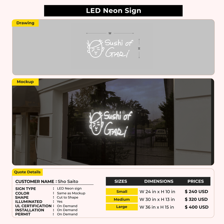 Custom Signs for Sho Saito