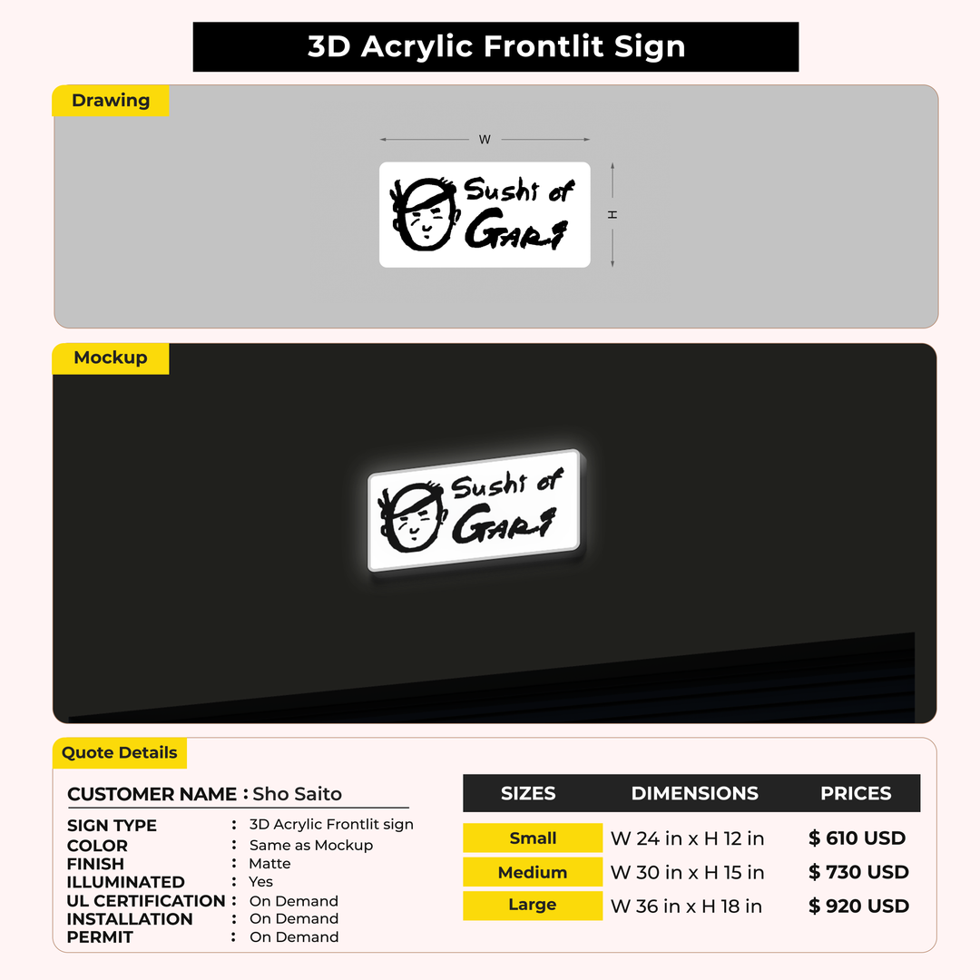 Custom Signs for Sho Saito