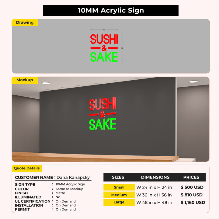 Custom Signs for Dana Kanapsky