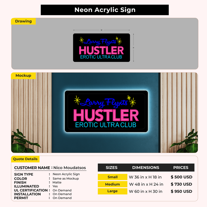 Custom Signs for Nico Moudatsos