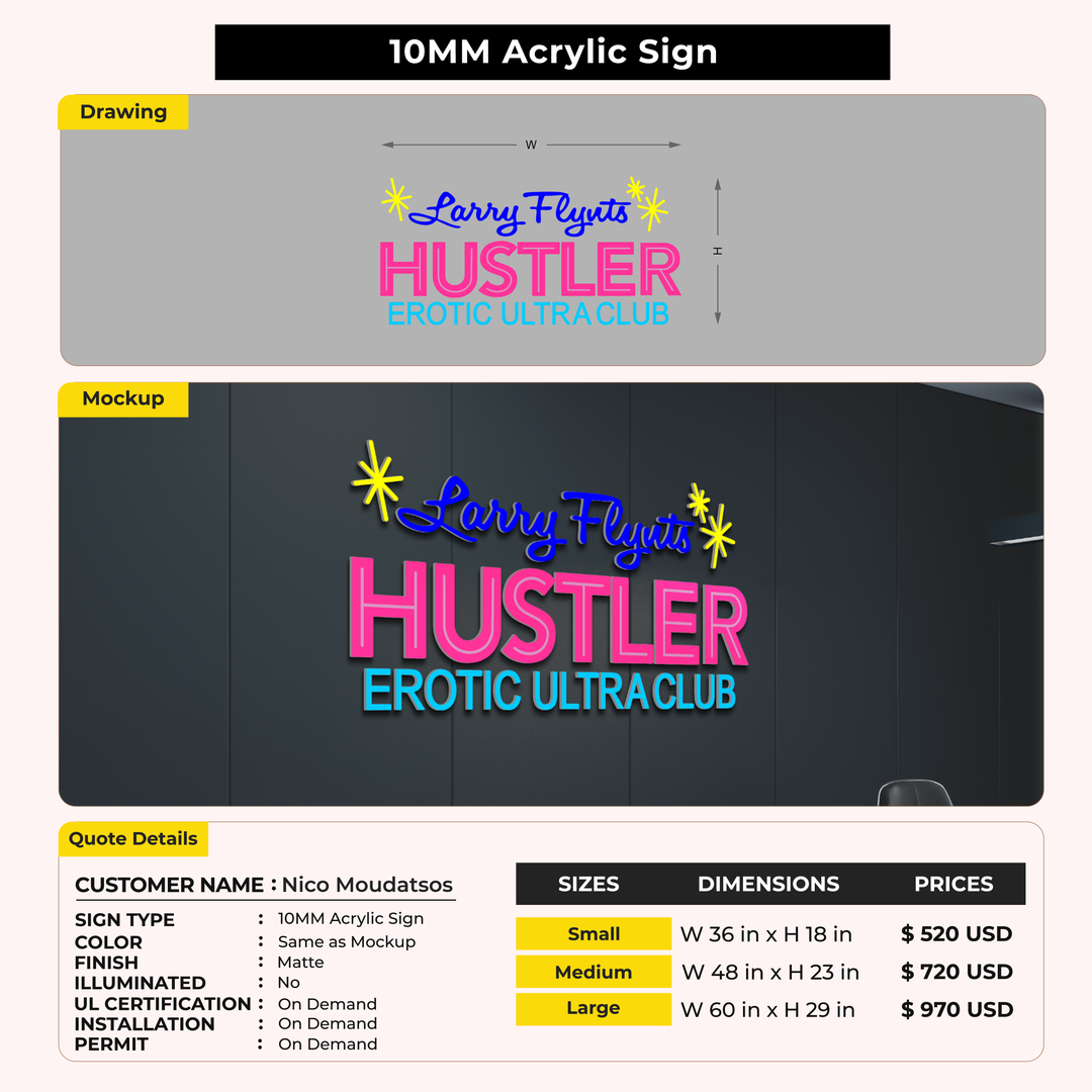 Custom Signs for Nico Moudatsos