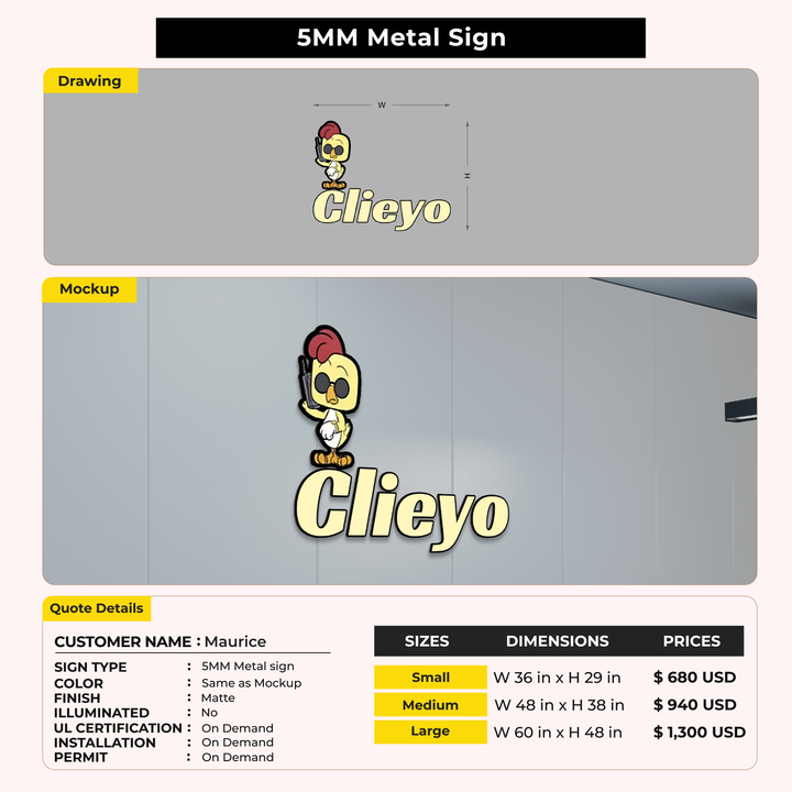 Custom Signs for Maurice