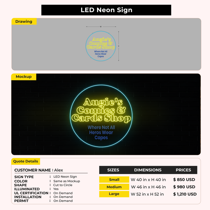 Custom Signs for Alex