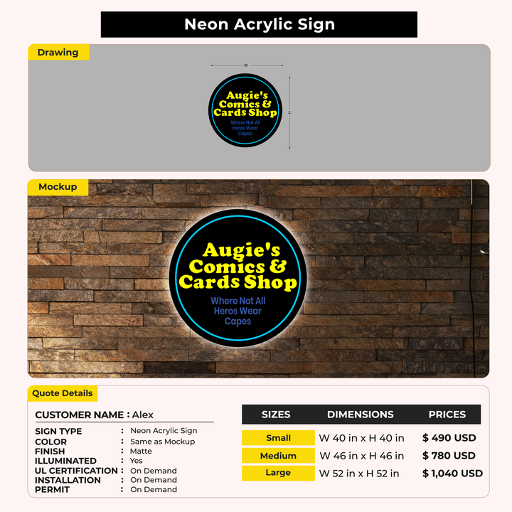 Custom Signs for Alex