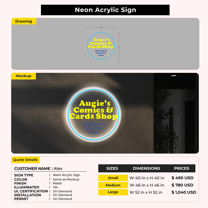 Custom Signs for Alex