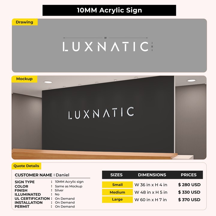 Custom Signs for Daniel